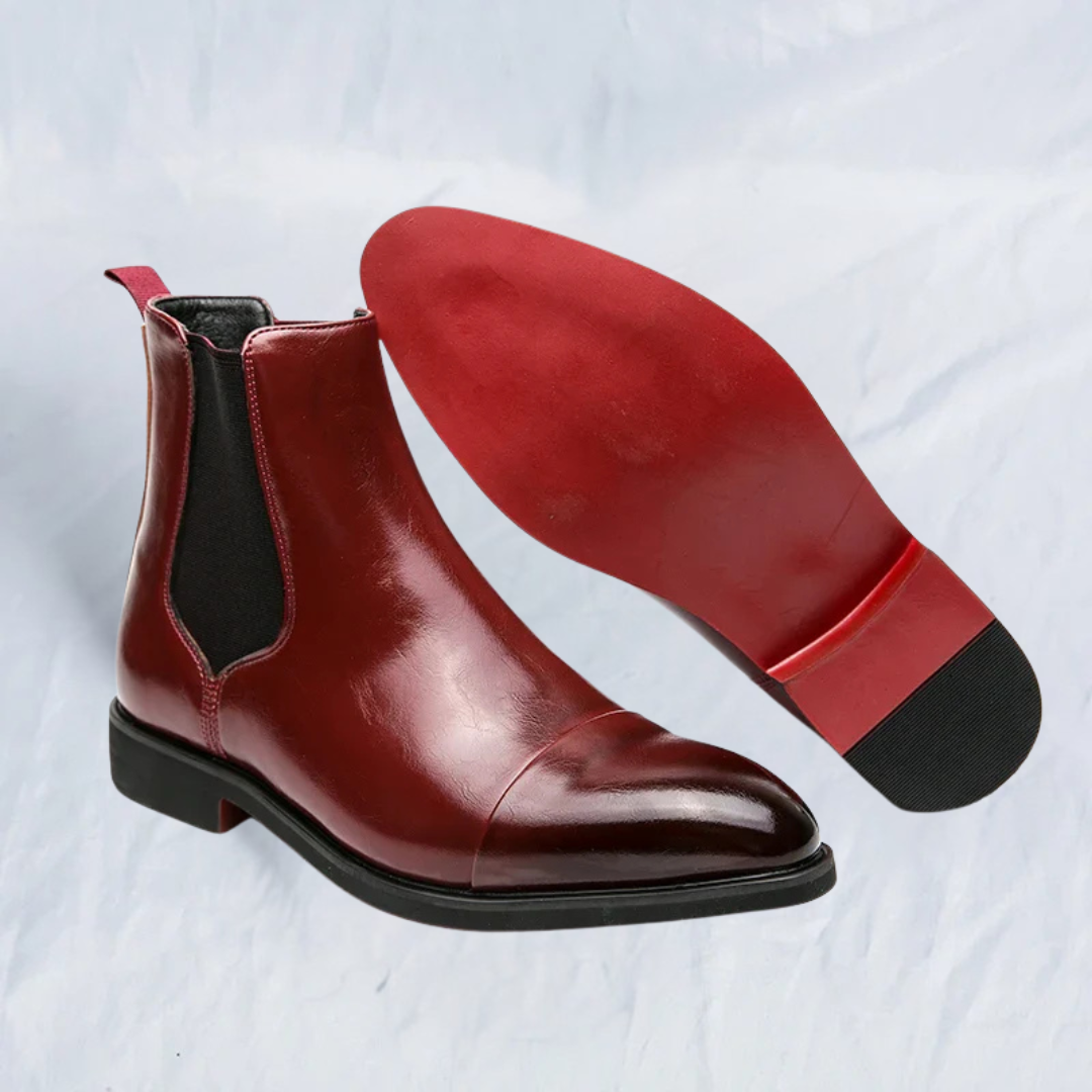Annibale Carracci - Bottines Chelsea en cuir véritable pour hommes