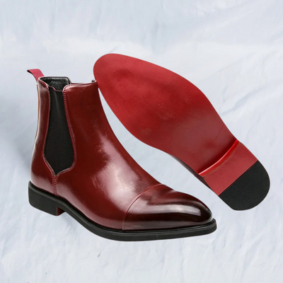 Annibale Carracci - Bottines Chelsea en cuir véritable pour hommes