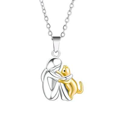 Lunvey - Collier avec pendentif en forme de chat